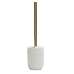 Textured Ceramic Toilet Brush Holder White