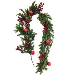 Red Bauble & Berry Garland 150cm