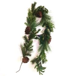 Pine Garland With Bells & Pinecones 150cm