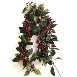 Red Berry & Leaves Garland 150cm