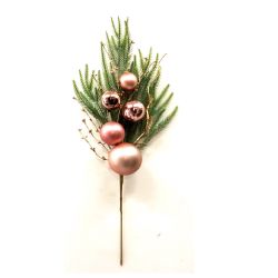 Pink Bauble & Poinsettia Wreath 81cm