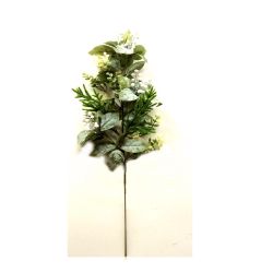 76cm White Berry & Foliage Pick