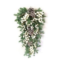 66cm Cream Berry & Pinecone Tear Drop