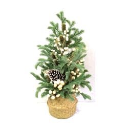 61cm Cream Berry & Pinecone Pot Tree