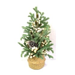 61cm Cream Berry & Pinecone Pot Tree