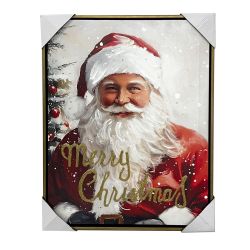 Framed Canvas Led Santa Claus 40X50Cm