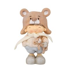 Boy Holding Bear 16cm