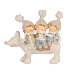 Children Sitting on Dog 17cm