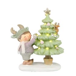 Moose Boy and Tree 19cm