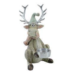 Reindeer Holding A Snowball 20cm