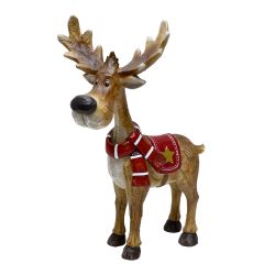 Reindeer With Red Scarf 33cm