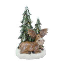 Deer Sitting By Trees 26cm