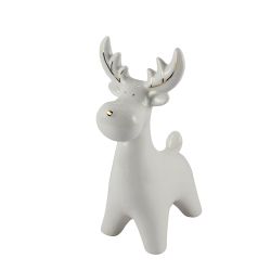Reinddeer 23cm White & Gold