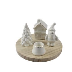 Centrepiece Candle Holder House And Tree 15cm