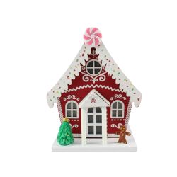 Candy House Led 16cm Red And White