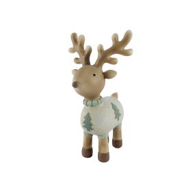 Reindeer W/Green Jumper 23cm