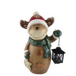 Christmas Reindeer Holding Lantern 38cm