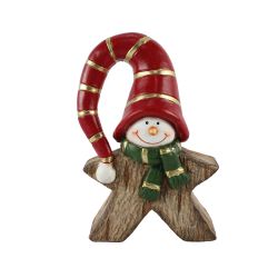 Snowman Star With Red Hat 20cm