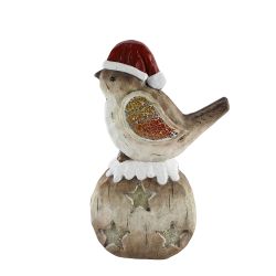 Led Robin On Ball 42cm