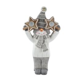 Santa With Led Stars 55cm Grey