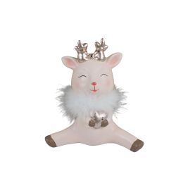 Sitting Deer 16cm Pink