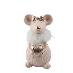 Mouse With Heart 20cm Pink
