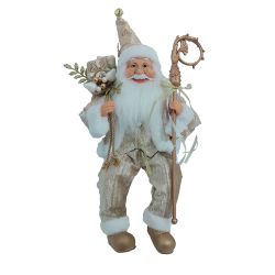 Sitting Santa 40Cm Gold