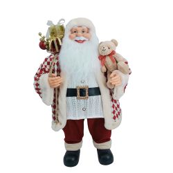 Standing Santa 80Cm White/Red