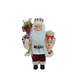 Standing Santa 40Cm White/Red