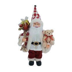 Standing Santa 30Cm White/Red