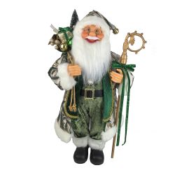 Standing Santa 60Cm Green/Gold