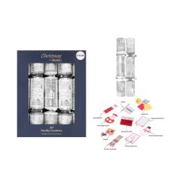 Christmas Silver Houses Family Crackers 10 Pack