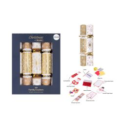 Christmas Snowflake10 Family Crackers 10 Pack