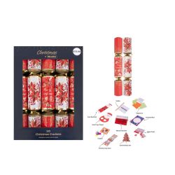 Christmas Poinsettia Crackers 6 Pack