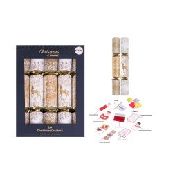 Christmas Gold Reindeer Crackers 10 Pack