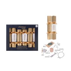 Deluxe Gold Tree Christmas Crackers 6 Pack