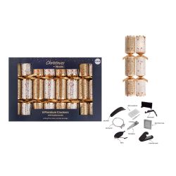 Premium Christmas Crackers Gold 8 Pack