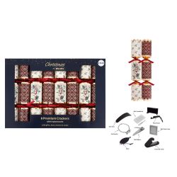 Premium Christmas Red Joy Crackers 8 Pack