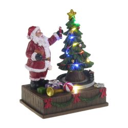 Santa With Tree And Train 18cm