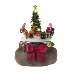 Rotating Gift Bag with Tree and Sliegh 16cm