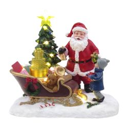 Santa On Sleigh With Rotating Gifts 21cm