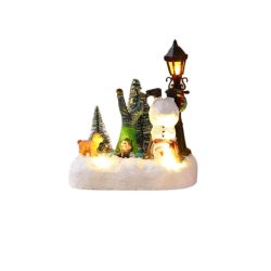 Lantern Christmas Scene & Snowman LED