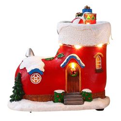 Santa Boot LED House 13cm