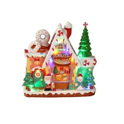 Gingerbread LED House with Roating Tree 22cm