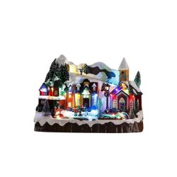 LED Village with Turning Skaters & Music