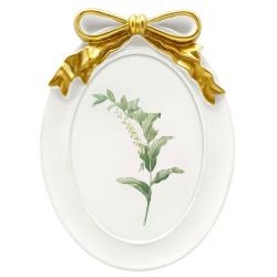 Oval Bowknot Photo Frame 5x7 White