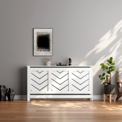Chevron Large Radiator Cover White FSC
