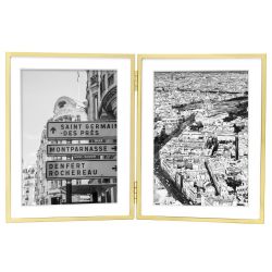 Gold Stainless Steel Double Frame 6x8 matted to 5x7