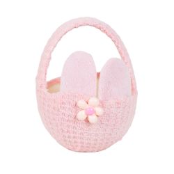 Basket with Rabbit Ears Pink