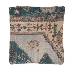 Flatwoven Washable Cyrus Blue Cushion - 50cm x 50cm